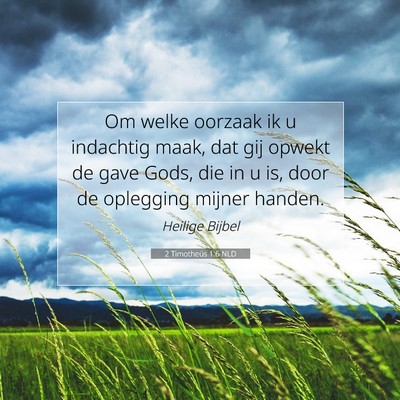 Picture 07 - 2 Timotheüs 1:6 NLD - Om welke oorzaak ik u indachtig maak, dat gij - Bible Verse Picture