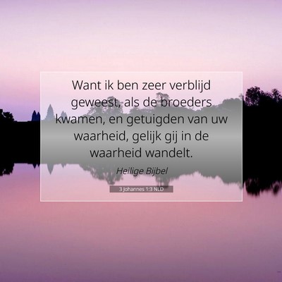 Picture 07 - 3 Johannes 1:3 NLD - Want ik ben zeer verblijd geweest, als de - Bible Verse Picture