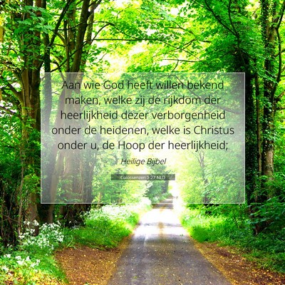 Picture 07 - Colossenzen 1:27 NLD - Aan wie God heeft willen bekend maken, welke zij - Bible Verse Picture