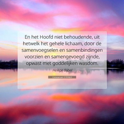 Picture 07 - Colossenzen 2:19 NLD - En het Hoofd niet behoudende, uit hetwelk het - Bible Verse Picture
