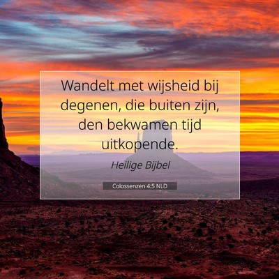 Picture 07 - Colossenzen 4:5 NLD - Wandelt met wijsheid bij degenen, die buiten - Bible Verse Picture