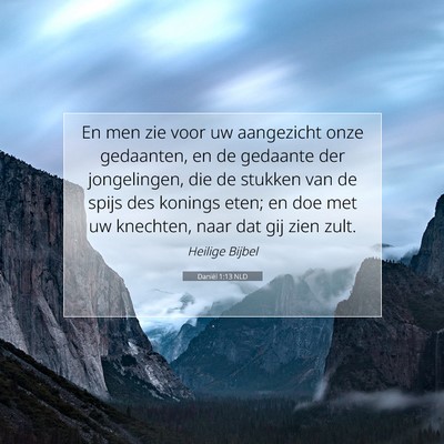 Picture 07 - Daniël 1:13 NLD - En men zie voor uw aangezicht onze gedaanten, en - Bible Verse Picture