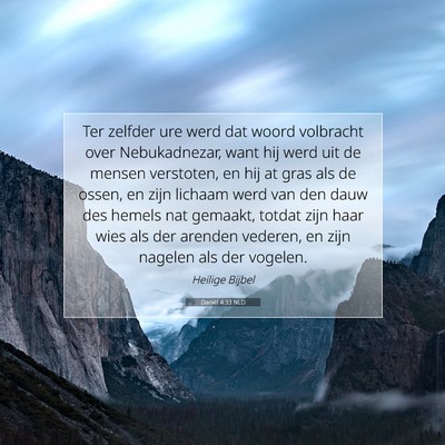 Picture 07 - Daniël 4:33 NLD - Ter zelfder ure werd dat woord volbracht over - Bible Verse Picture
