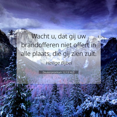 Picture 07 - Deuteronomium 12:13 NLD - Wacht u, dat gij uw brandofferen niet offert in - Bible Verse Picture