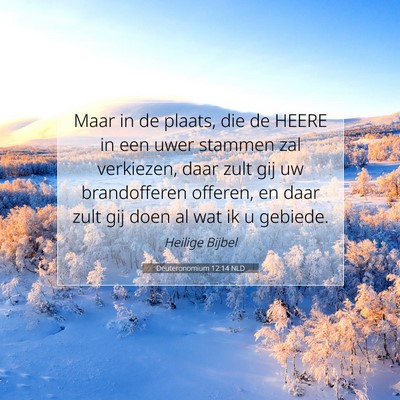 Picture 07 - Deuteronomium 12:14 NLD - Maar in de plaats, die de HEERE in een uwer - Bible Verse Picture