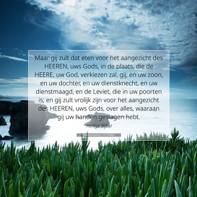 Picture 07 - Deuteronomium 12:18 NLD - Maar gij zult dat eten voor het aangezicht des - Bible Verse Picture