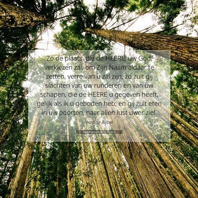 Picture 07 - Deuteronomium 12:21 NLD - Zo de plaats, die de HEERE, uw God, verkiezen - Bible Verse Picture