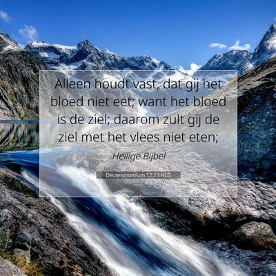 Picture 07 - Deuteronomium 12:23 NLD - Alleen houdt vast, dat gij het bloed niet eet; - Bible Verse Picture
