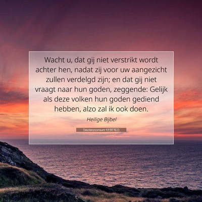 Picture 07 - Deuteronomium 12:30 NLD - Wacht u, dat gij niet verstrikt wordt achter hen, - Bible Verse Picture