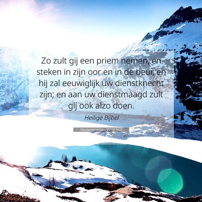 Picture 07 - Deuteronomium 15:17 NLD - Zo zult gij een priem nemen, en steken in zijn - Bible Verse Picture