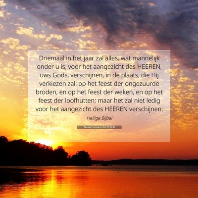 Picture 07 - Deuteronomium 16:16 NLD - Driemaal in het jaar zal alles, wat mannelijk - Bible Verse Picture
