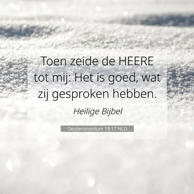 Picture 07 - Deuteronomium 18:17 NLD - Toen zeide de HEERE tot mij: Het is goed, wat zij - Bible Verse Picture