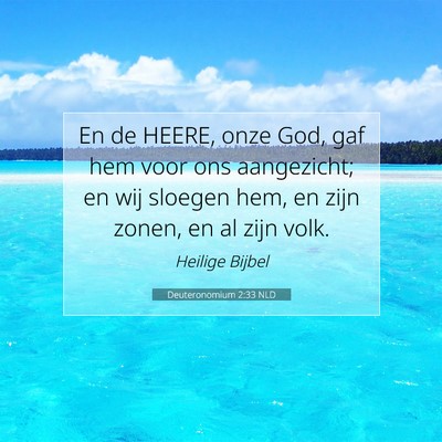 Picture 07 - Deuteronomium 2:33 NLD - En de HEERE, onze God, gaf hem voor ons - Bible Verse Picture