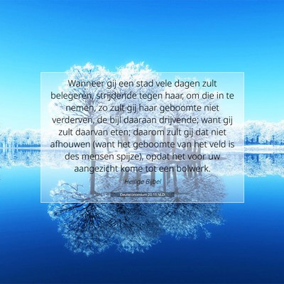 Picture 07 - Deuteronomium 20:19 NLD - Wanneer gij een stad vele dagen zult belegeren, - Bible Verse Picture