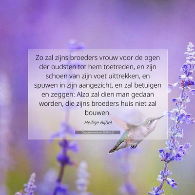 Picture 07 - Deuteronomium 25:9 NLD - Zo zal zijns broeders vrouw voor de ogen der - Bible Verse Picture