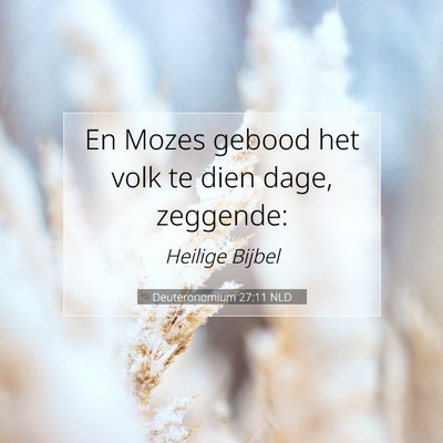 Picture 07 - Deuteronomium 27:11 NLD - En Mozes gebood het volk te dien dage, - Bible Verse Picture