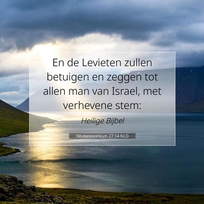 Picture 07 - Deuteronomium 27:14 NLD - En de Levieten zullen betuigen en zeggen tot - Bible Verse Picture
