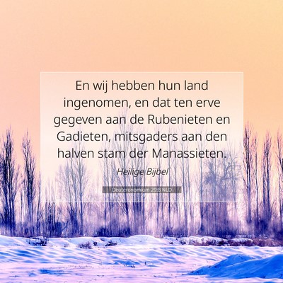 Picture 07 - Deuteronomium 29:8 NLD - En wij hebben hun land ingenomen, en dat ten erve - Bible Verse Picture