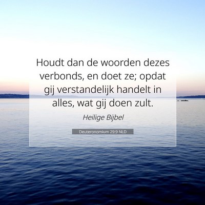 Picture 07 - Deuteronomium 29:9 NLD - Houdt dan de woorden dezes verbonds, en doet ze; - Bible Verse Picture