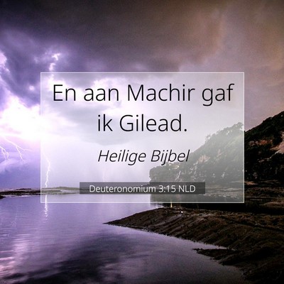 Picture 07 - Deuteronomium 3:15 NLD - En aan Machir gaf ik - Bible Verse Picture