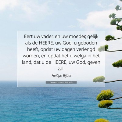 Picture 07 - Deuteronomium 5:16 NLD - Eert uw vader, en uw moeder, gelijk als de HEERE, - Bible Verse Picture