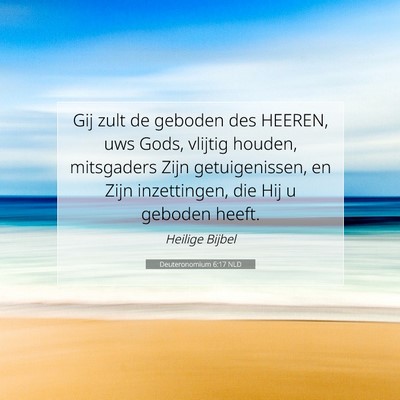 Picture 07 - Deuteronomium 6:17 NLD - Gij zult de geboden des HEEREN, uws Gods, vlijtig - Bible Verse Picture