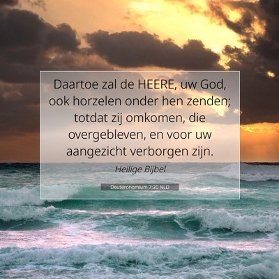 Picture 07 - Deuteronomium 7:20 NLD - Daartoe zal de HEERE, uw God, ook horzelen onder - Bible Verse Picture