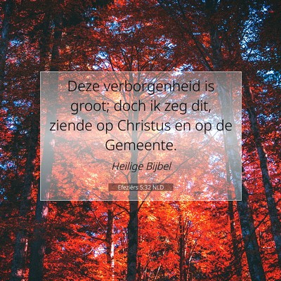 Picture 07 - Efeziërs 5:32 NLD - Deze verborgenheid is groot; doch ik zeg dit, - Bible Verse Picture