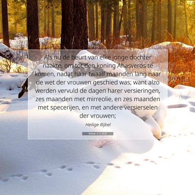 Picture 07 - Esther 2:12 NLD - Als nu de beurt van elke jonge dochter naakte, om - Bible Verse Picture