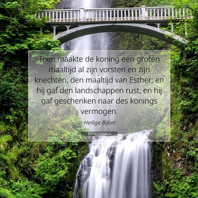 Picture 07 - Esther 2:18 NLD - Toen maakte de koning een groten maaltijd al zijn - Bible Verse Picture