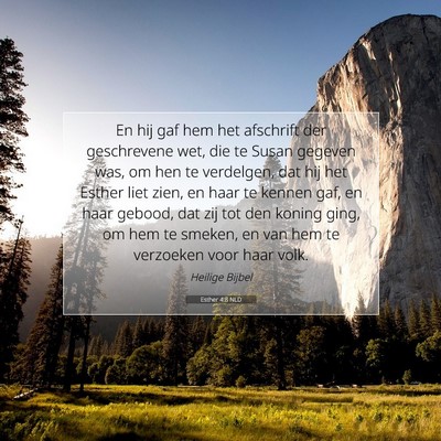 Picture 07 - Esther 4:8 NLD - En hij gaf hem het afschrift der geschrevene wet, - Bible Verse Picture