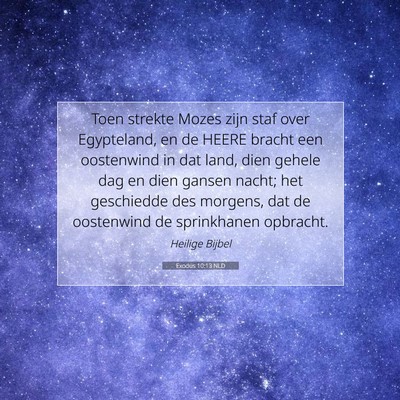 Picture 07 - Exodus 10:13 NLD - Toen strekte Mozes zijn staf over Egypteland, en - Bible Verse Picture
