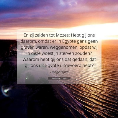Picture 07 - Exodus 14:11 NLD - En zij zeiden tot Mozes: Hebt gij ons daarom, - Bible Verse Picture