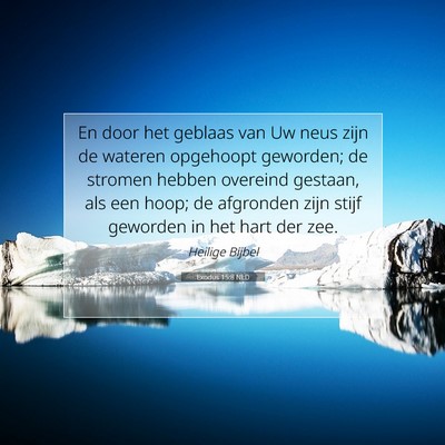 Picture 07 - Exodus 15:8 NLD - En door het geblaas van Uw neus zijn de wateren - Bible Verse Picture