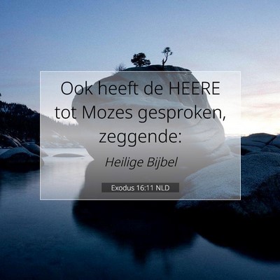 Picture 07 - Exodus 16:11 NLD - Ook heeft de HEERE tot Mozes gesproken, - Bible Verse Picture