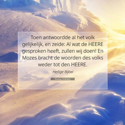 Picture 07 - Exodus 19:8 NLD - Toen antwoordde al het volk gelijkelijk, en - Bible Verse Picture