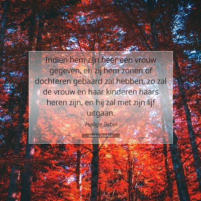 Picture 07 - Exodus 21:4 NLD - Indien hem zijn heer een vrouw gegeven, en zij - Bible Verse Picture