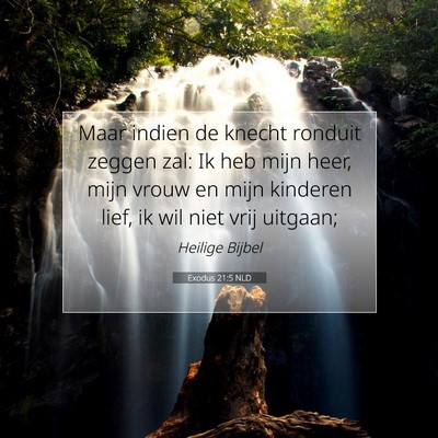 Picture 07 - Exodus 21:5 NLD - Maar indien de knecht ronduit zeggen zal: Ik heb - Bible Verse Picture