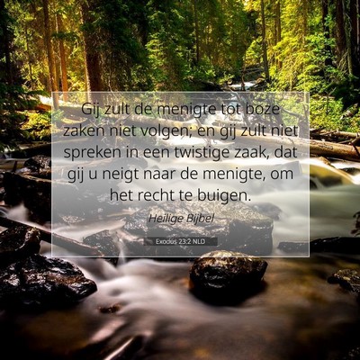 Picture 07 - Exodus 23:2 NLD - Gij zult de menigte tot boze zaken niet volgen; - Bible Verse Picture