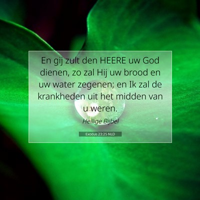 Picture 07 - Exodus 23:25 NLD - En gij zult den HEERE uw God dienen, zo zal Hij - Bible Verse Picture