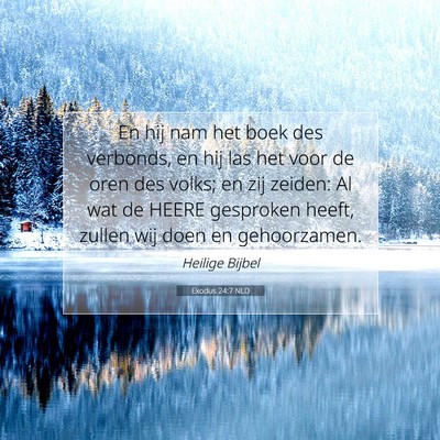 Picture 07 - Exodus 24:7 NLD - En hij nam het boek des verbonds, en hij las het - Bible Verse Picture