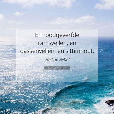 Picture 07 - Exodus 25:5 NLD - En roodgeverfde ramsvellen, en dassenvellen; en - Bible Verse Picture