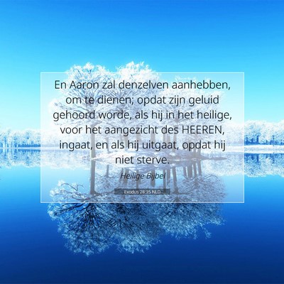 Picture 07 - Exodus 28:35 NLD - En Aaron zal denzelven aanhebben, om te dienen; - Bible Verse Picture