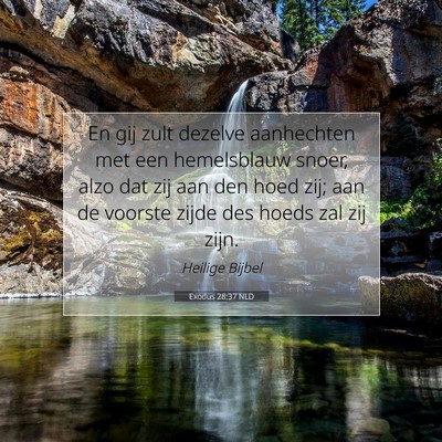 Picture 07 - Exodus 28:37 NLD - En gij zult dezelve aanhechten met een - Bible Verse Picture