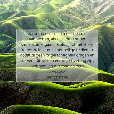 Picture 07 - Exodus 28:43 NLD - Aaron nu en zijn zonen zullen die aanhebben, als - Bible Verse Picture