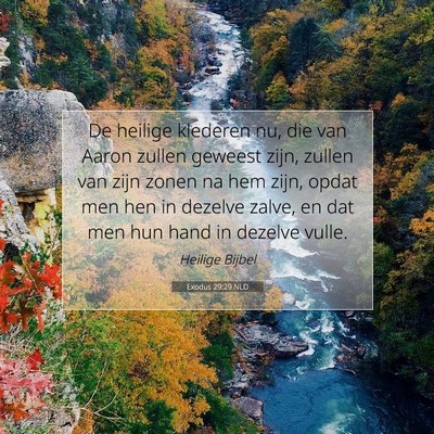 Picture 07 - Exodus 29:29 NLD - De heilige klederen nu, die van Aaron zullen - Bible Verse Picture