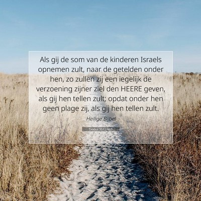 Picture 07 - Exodus 30:12 NLD - Als gij de som van de kinderen Israels opnemen - Bible Verse Picture