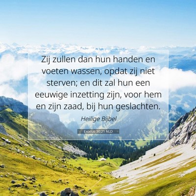 Picture 07 - Exodus 30:21 NLD - Zij zullen dan hun handen en voeten wassen, opdat - Bible Verse Picture