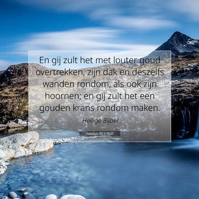 Picture 07 - Exodus 30:3 NLD - En gij zult het met louter goud overtrekken, zijn - Bible Verse Picture