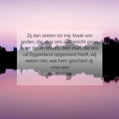 Picture 07 - Exodus 32:23 NLD - Zij dan zeiden tot mij: Maak ons goden, die voor - Bible Verse Picture